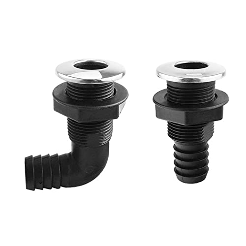 Image of for 20 /25mm Hose Marine Boat Nylon Thru Hull Fitting Connector 0 /90 Degree Straight /Bent Boat Drain Bilge Pump Plumbing Fittings Connector