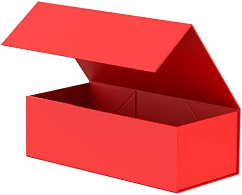 MONDEPAC Gift Box with Magnetic Closure Lid 12" X 6" X 4" for Presents,Luxury for Gift Packaging, Bridesmaid Gifts Box, Magnetic Gift Box for Gifts,Birthday Gift Box,Christmas Gift Box (Red)
