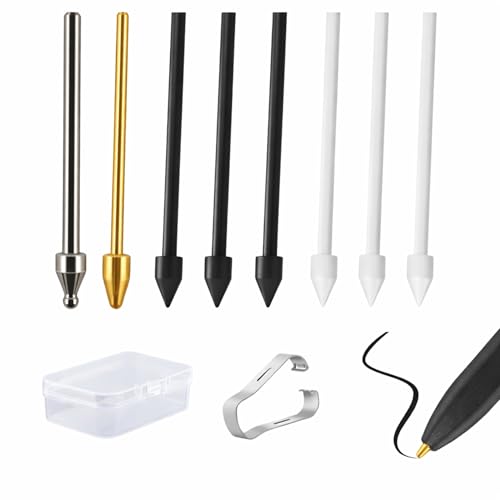 Image of Replacement Metal & Felt Tips /Nibs for Galaxy Tab S10+ /S10 Ultra /S9 /S9FE+ /S9 Ultra /S8+ /S8 Ultra /S7 /S7 FE /S6 /S6 Lite /S22 /S23 /S24 Ultra S Pen Nibs + Clip (2 Metal+6 Mix Plastic)