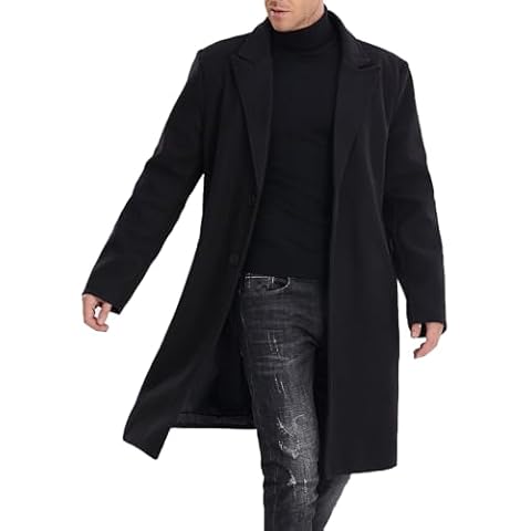 SOMTHRON Men's Casual Trench Coat Cover