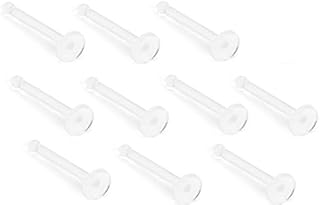 Pierced Owl Set of 10 20GA Clear Bioflex 2mm Top Metal and Allergy Free Clear Nose Stud Retainers