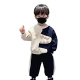 [YJSO] 子供服 男の子 ジャージ 上下セット カラー2 秋服 150 ロングパンツ セットアップ 防寒 キッズ スウェット 長袖 プルオーバー ズボン 2点セット 子供服 スポーツウェア ルームウェア 運動着 ジュニア 大きいサイズ 通園 通学