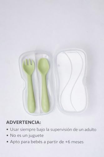 Miniatura 2 de Miimos Cubiertos Bebé Silicona Blw Con Estuche De Viaje Cuchara Y Tenedor Ergonómicos Sin Bpa Set Guardería Y Aprendizaje Autónomo