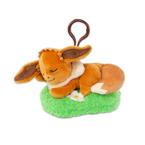 Nintendo Conjunto de chaveiros de pelúcia Sleeping Eevee – Conjunto Eevee dormindo com Pokemon Sleep