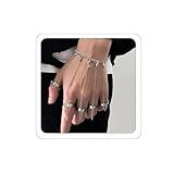 Bethynas Punk Tassel Bracelet With Slave Finger Rings Gothic Hand Harness Hip Hop Kurapika Chain for Women