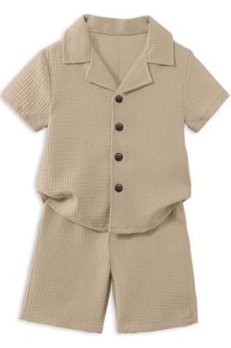 Image of Fashion Dream Boys Cotton Blend Solid Co-ord Set|Boys Co-ord Set|Boy's Clothing Set|Boy's 2 Piece Set|Clothing Set|Boys Shirt and Short Set|Co-ords