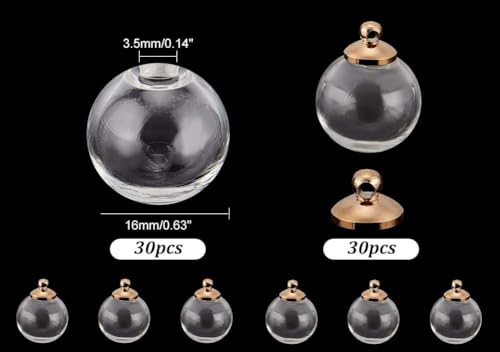 25pcs Clear Glass Globe Bottle DIY Pendant Charms