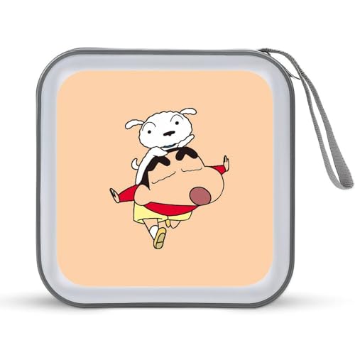 クレヨンしんちゃん CDケース プラケース DVD収納ケース CD収納ボックス ディスクケース 防水 メディアケース 大容量 40枚収納 小型 持ち運び便利 薄型 ファスナー付 旅行