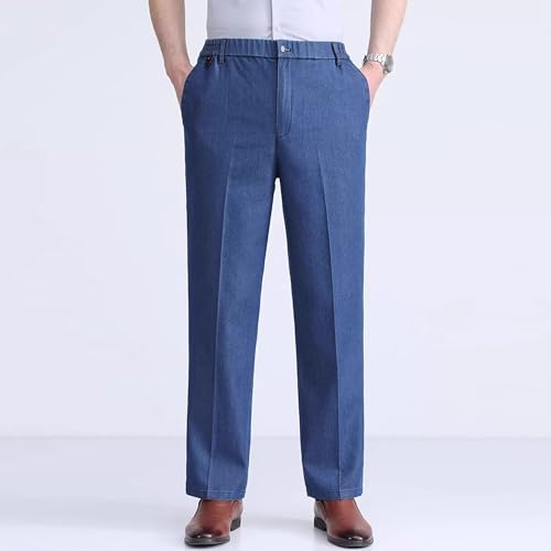 Mens Relaxed Fit Jeans Casual Elastic Waist Boot Cut Jeans Straight Leg Flex Waist Jean with Pockets2