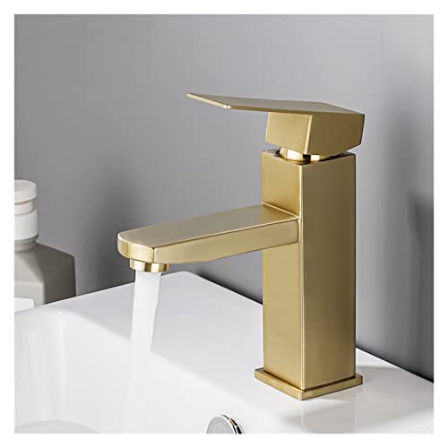 Mitigeur de salle de bain en acier inoxydable 304 or brossé