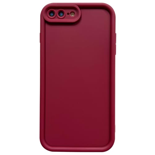 Image of Puxicu Slim Case for iPhone 8 Plus, Enhanced Camera Protection, Shockproof Skin-Friendly Touch Soft Case Cover for iPhone 7 Plus Phone 5.5 inch, Wine