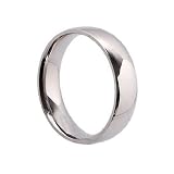 JewelryWe 6mm Polished Stainless Steel Couples Anniversary Ring Comfort Fit Mens Ladies Engagement Wedding Band (Size P)