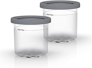 Ninja Dessert Tubs - Pack of 2 [XSK2PNT300EUK] Official Accessory Compatible with Ninja Ice Cream Maker NC300UK, Grey/Clear
