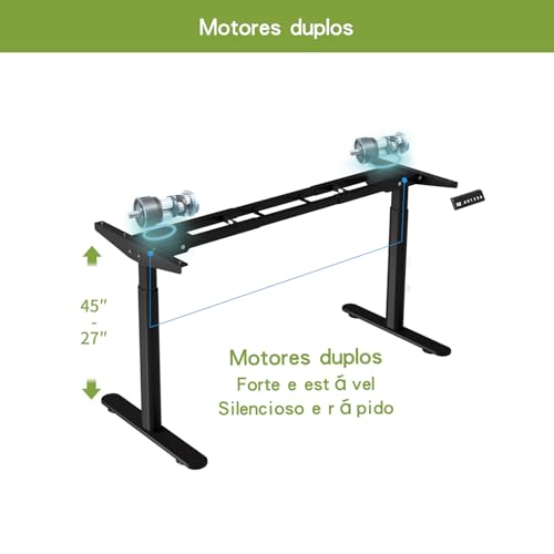 Mesa com regulagem de altura （Base sem tampo de mesa）de e botões de memória com carregamento rápido