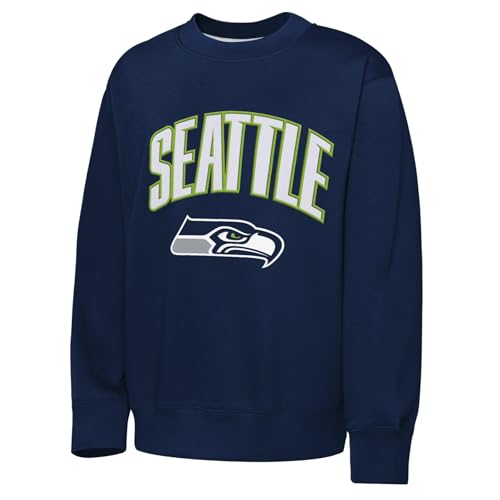 Sudadera Seattle Seahawks Navy Crew de fútbol americano azul marino 2