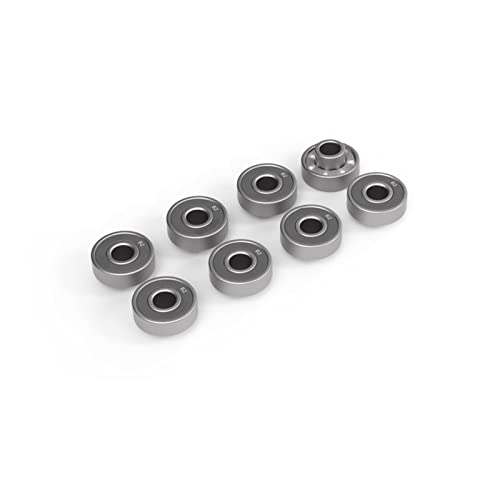 SUOFEILAIMU 8pcs Professional Black Ceramic Bearings for Longboard Land Surfboard Roller Skating Integral Skateboards Bearing(Gray Integral Bearing)