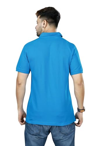 Image of KAUS & SHAN Men's Pure Cotton Regular Fit Solid Half Sleeve Casual & Semi Formal Office Wear Polo T-Shirt