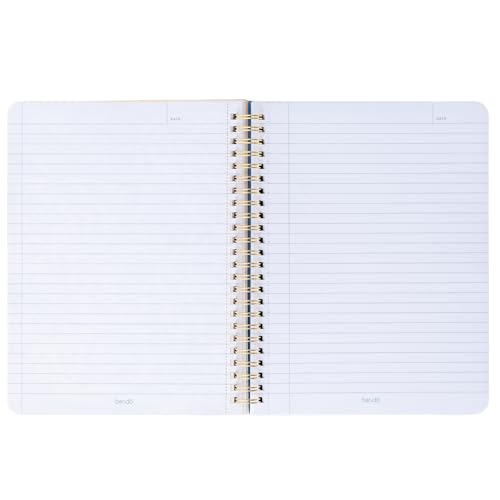 Image of ban.do Small Floral Spiral Notebook, Tulips | 8.5 inch x 6.75 inch Mini Rough Draft Journal with 160 College Ruled Perforated Pages, Pocket, Rounded Corners, and Colorful Cover