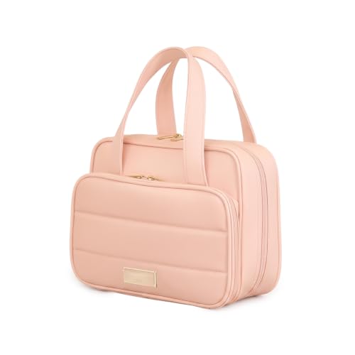 Image of WEMOL Large Opening Cosmetic Travel Bag for Women (Blush Pink Big)