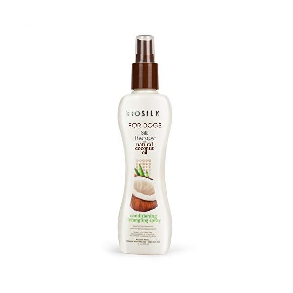 BioSilk for Dogs Silk Therapy Shampoo with Coconut Oil | Coconut Dog Shampoo Conditioning Detangling Spray for Pets…
