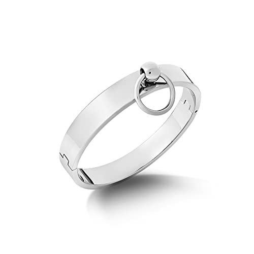 Edelstahl Halsband Halsreif Metall Halsfessel BDSM SM Bondage Sklaven-Sexspielzeuge für Männer Frauen Paare (mit O-Ring HB01 Größenauswahl) (Innen Ø 130 mm)