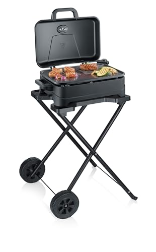 SEVERIN Electric Outdoor BBQ Grill mit Stand und Haube PG 8598