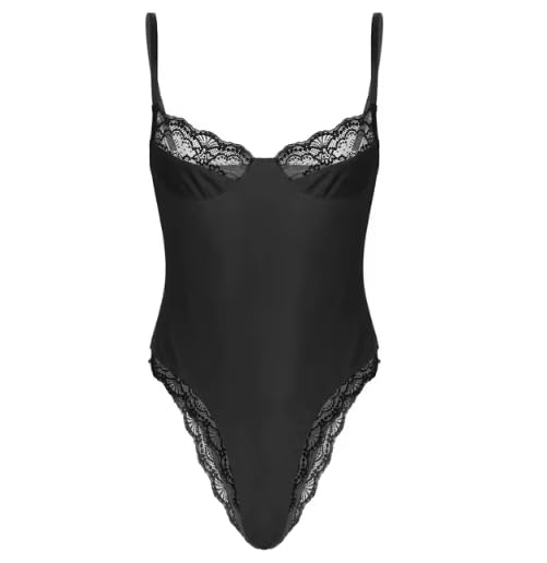 Soutien-gorge sans fil avec bordure en dentelle et bretelles spaghetti pour homme