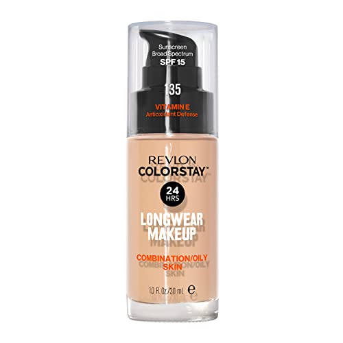 Revlon Liquid Foundation, ColorStay Face Makeup for Combination & Oily Skin, SPF 15, Medium-Full Coverage with Matte Finish, 135 Vanilla, 1 Fl Oz - image 1