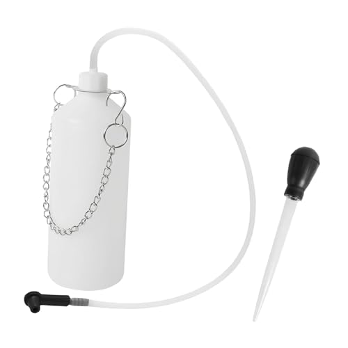 Prasku 1L ブレーキブリーダーボトル ゴムコネクタ付き 軽量ブレーキフルードブリーディングツール トラック車両メンテナンス装置用