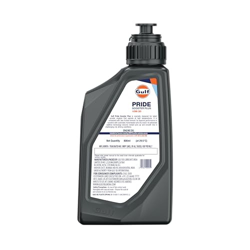 Image of Gulf PRIDE SCOOTER PLUS 10W-30 4-AT API SN, JASO MB|BS 6 and earlier emission norms| Advanced 2 Wheeler Scooter Synthetic Blend Engine Oil [800 ml] - Pack of 1