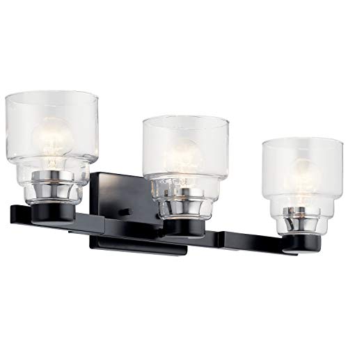๐ Flash Sale Kichler Vionnet 24 3 Light Vanity Light with Clear Glass in Black Best Quality ๐ฅ Kichler Vionnet 24 3 Light Vanity Light with Clear Glass in Black