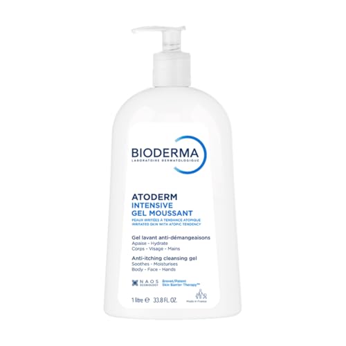 Bioderma Atoderm Intensive Ultra Rich Foaming Gel, Gentle Face and Body Cleanser for Very Dry to Atopic Sensitive Skin, 33.8 Fl Oz