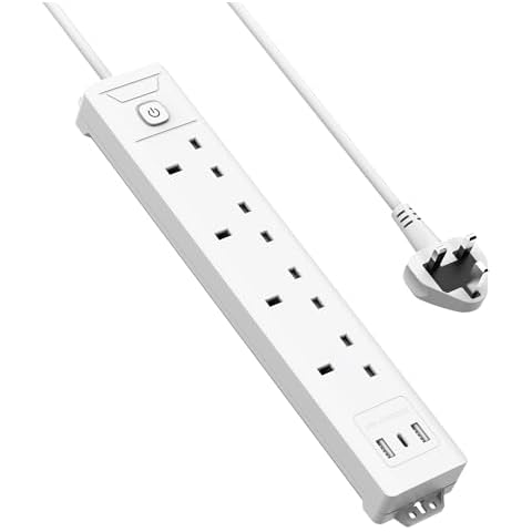 Mscien 3M 7-in-1 Extension Lead with USB Cover
