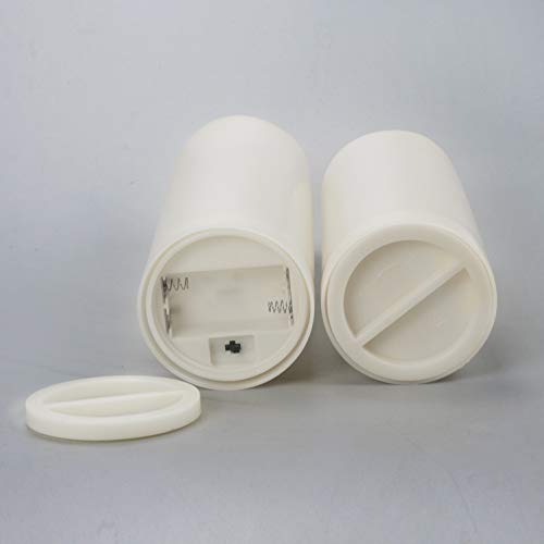 Image of CANDLE CHOICE Waterproof Outdoor Battery Operated Flameless Candles Remote Timer Ivory Tall Plastic Fake Realistic Flickering Electric LED Pillars for Lantern Wedding Christmas Decorations 3 inchx7 inch 3PCS