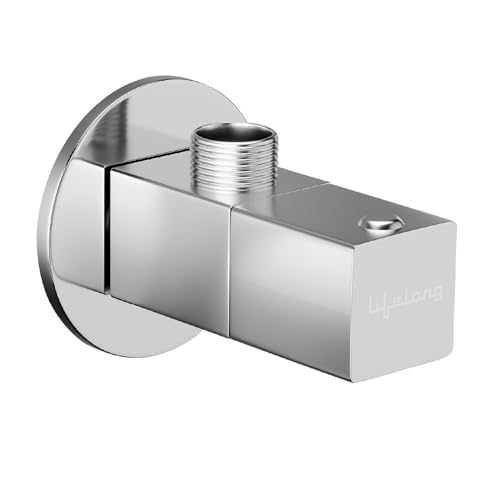 Lifelong Brass Angle Valve with Flanges | Pack of 2 | Durable & Corrosion-Resistant Bathroom Tap Fitting | Leakproof Angle Cock Flush Valve for Toilets | Ideal for Home Use | Sturdy Design (LLHIAVC01)