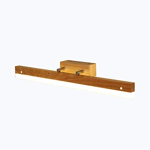 Wasserdicht Hölzern Led Spiegelleuchte Badezimmer Warmweiß 3000K Kreativ Bad Spiegellampe Kipphebel Make-Up Beauty Beleuchtung Sehr Hell Schrankleuchte Für Badezimmer Küche Innen,60cm Cover
