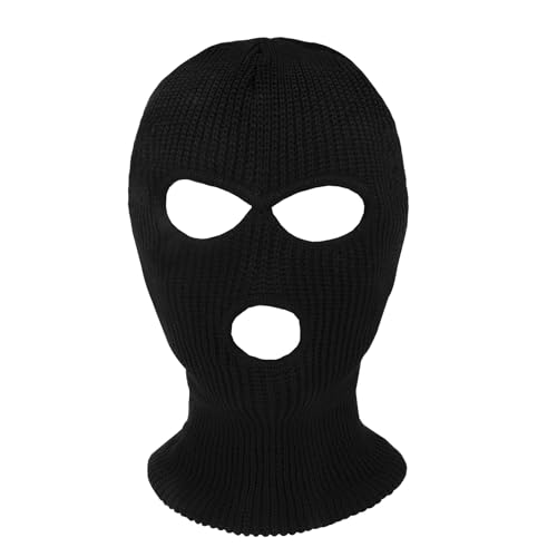 Black Winter Face Mask for Men,Robber Mask - 3 Hole Balaclava Ski Masks - Halloween Cosplay Party...