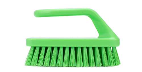 Image of SPARTA Scrub Brush with Iron Shaped Handle and Stiff Bristles, Heavy Duty Scrubber Brush for Kitchen, Bathroom, Shower, Tile, Sink, Carpet and Bakepans, Polypropylene, 6 Inches, Lime