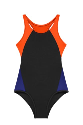 Image of Beautikini Period Swimwear One Piece Sporty Racerback Color Block Swimsuit