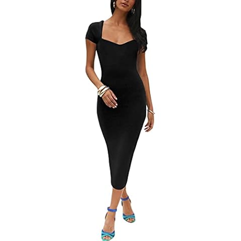 Antopmen Women's Ribbed Midi Party Dress Cover