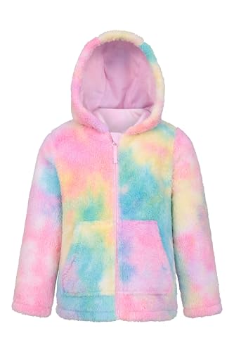 Mountain Warehouse Rainbow Cosy Kids Full-Zip Hoodie - Warm & Cosy Sweatshirt with Front Pockets, Boys & Girls Midlayer - Autumn Winter, Outdoors, Walking & Hiking Bright Pink Teen Size 13 Years