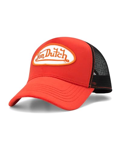 Image of Von Dutch Unisex Trucker Hat - Velvet Curved Bill Mesh Back Retro Classic Adjustable Snapback Baseball Cap for Men and Women