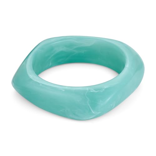 Bracelet acrylique bleu épais pour femme au style géométrique moderne