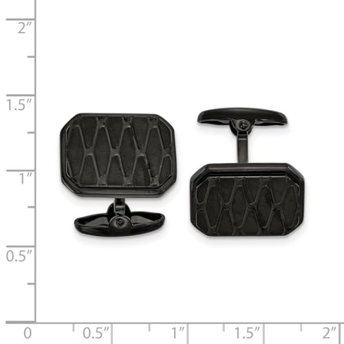 Mancuernillas negras en acero inoxidable 15.99 mm para hombre miniatura 2