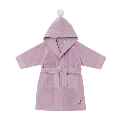 Konny Kids Bathrobes, Hooded Towel, Oeko-TEX Certified Bathrobes, Ultra Soft, Quick-Dry Washcloth for 3-5Y Baby Boys & Girls(Free size, Lavender)