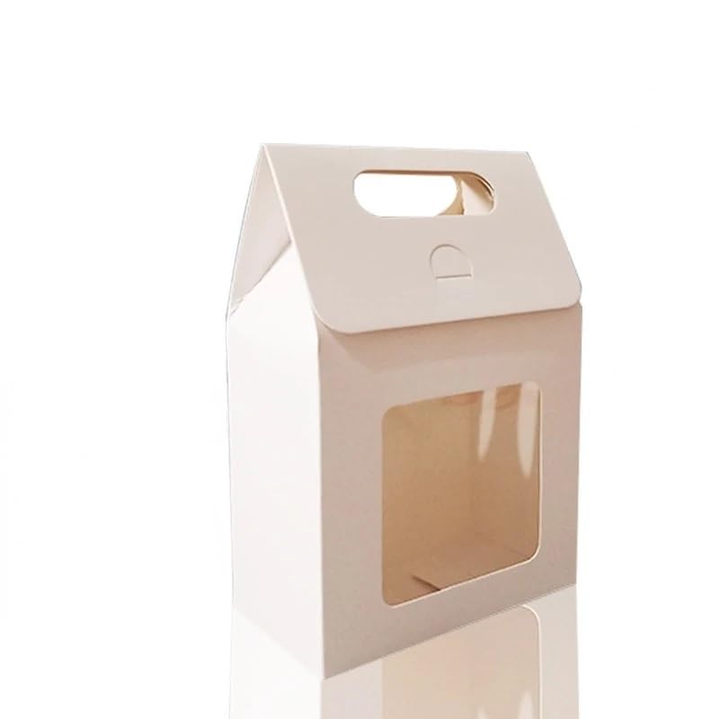 Kraft Geschenkboxen 12/24/48 Stück tragbare Geschenktüten aus Kraftpapier for Hochzeiten, Süßigkeiten-Verpackungsbeutel mit durchsichtigem PVC-Fenster, Dichtungsboxen, Verpackungsbeutel for Unternehme