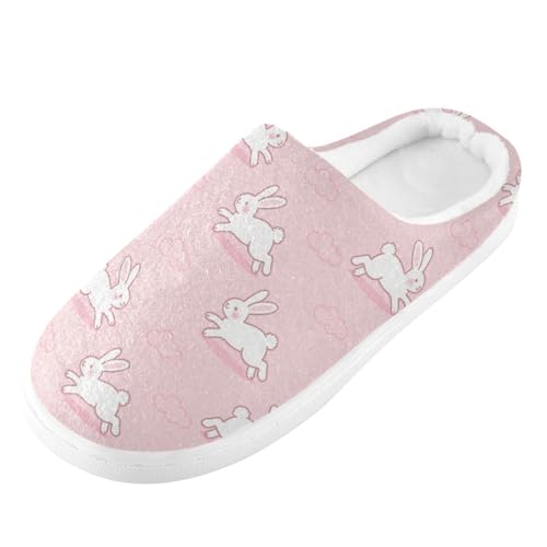 Cute Bunny Rabbit Clouds Mens Womens Slippers Cozy Memory Foam Slippers Slip On Warm House Shoes for Indoor Outdoor Size 16/17 23013792