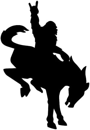 SixtyTwo24 Pegatina Bigfoot Riding A Bronco - Calcomanía de 5 pulgadas {NEGRO}- Pie grande, bronco bucking, sasquatch, boggy billy pegatina, boogie