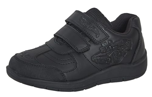 Chaussures d'école Hot Wheels pour garçons en noir avec sangles