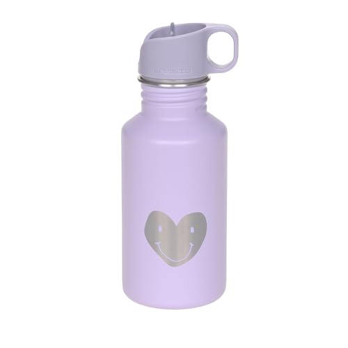 LÄSSIG Trinkflasche Edelstahlflasche BPA-frei 500ml Kinder Kita Kindergarten auslaufsicher mit Sporttrinkverschluss/Bottle Stainless Steel Little Gang Heart lilac 1